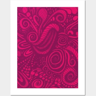 Hot Pink Magenta Chaos Posters and Art